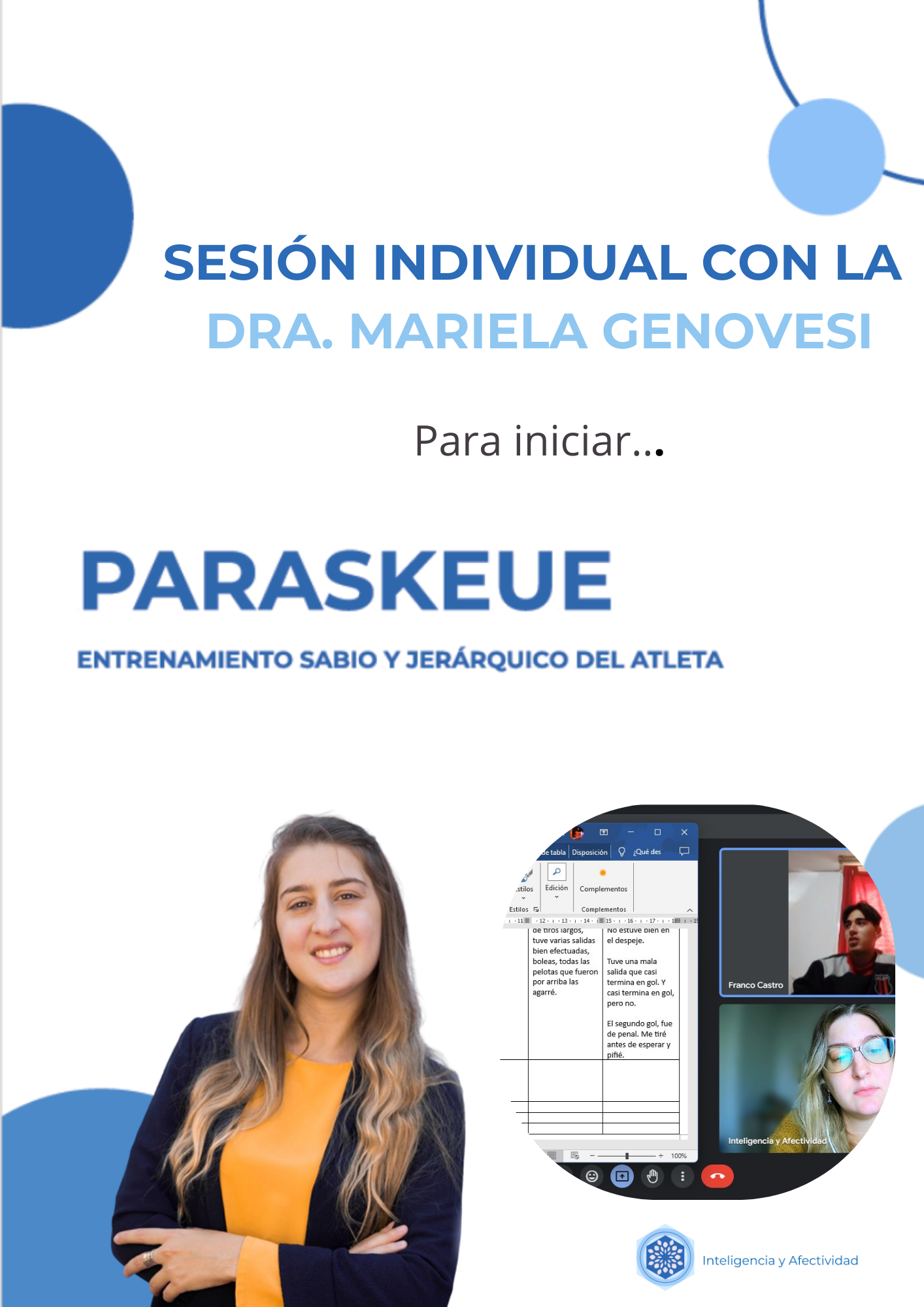 Sesión privada con la Dra. Mariela Genovesi (30 min) — orientación personalizada para acompañar mejor a tu hijo/a deportista
